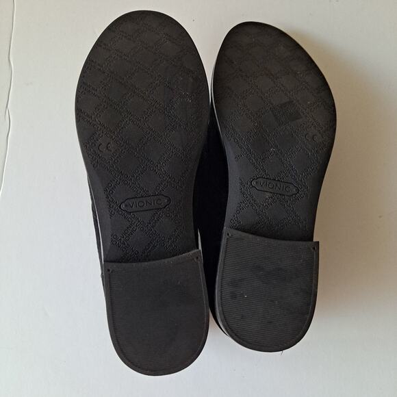 Vionic Jayla Black Suede Tortoise Shell Cap Toe Derby Flats Loafers Women Size 8 - Picture 10 of 10